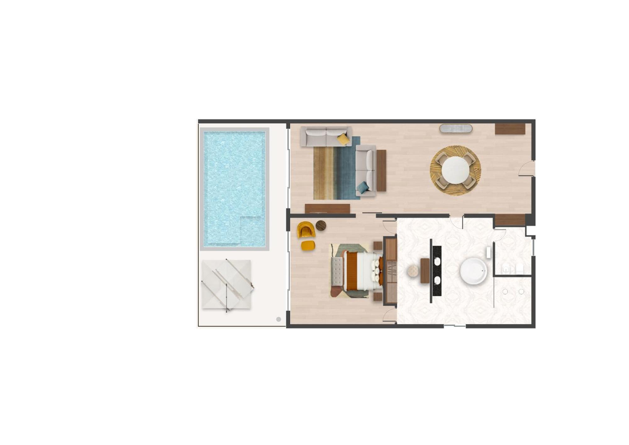 The Mora Zanzibar Hotel Matemwe  Exterior photo Floorplan of a typical suite