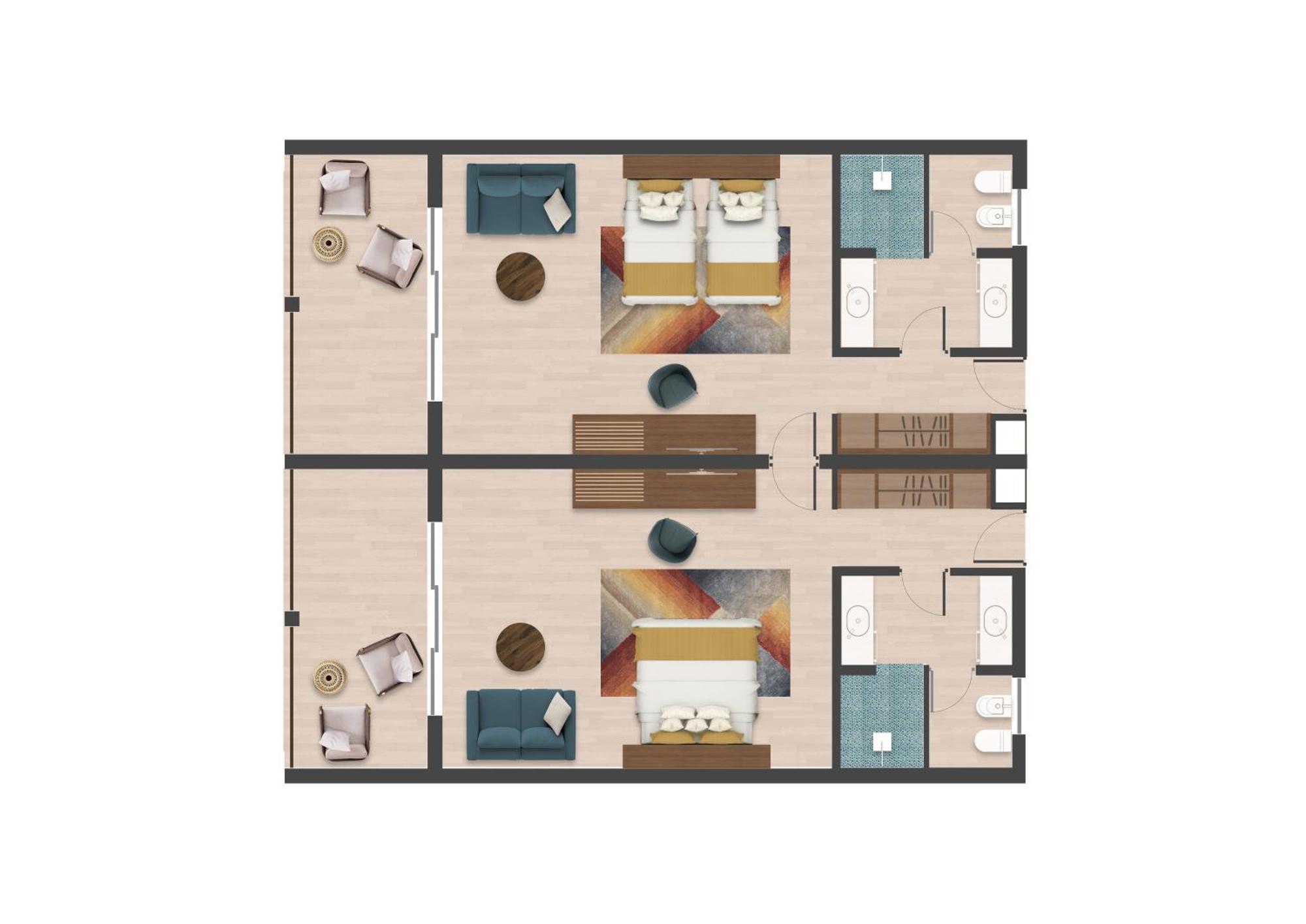 The Mora Zanzibar Hotel Matemwe  Exterior photo Floorplan of a typical apartment